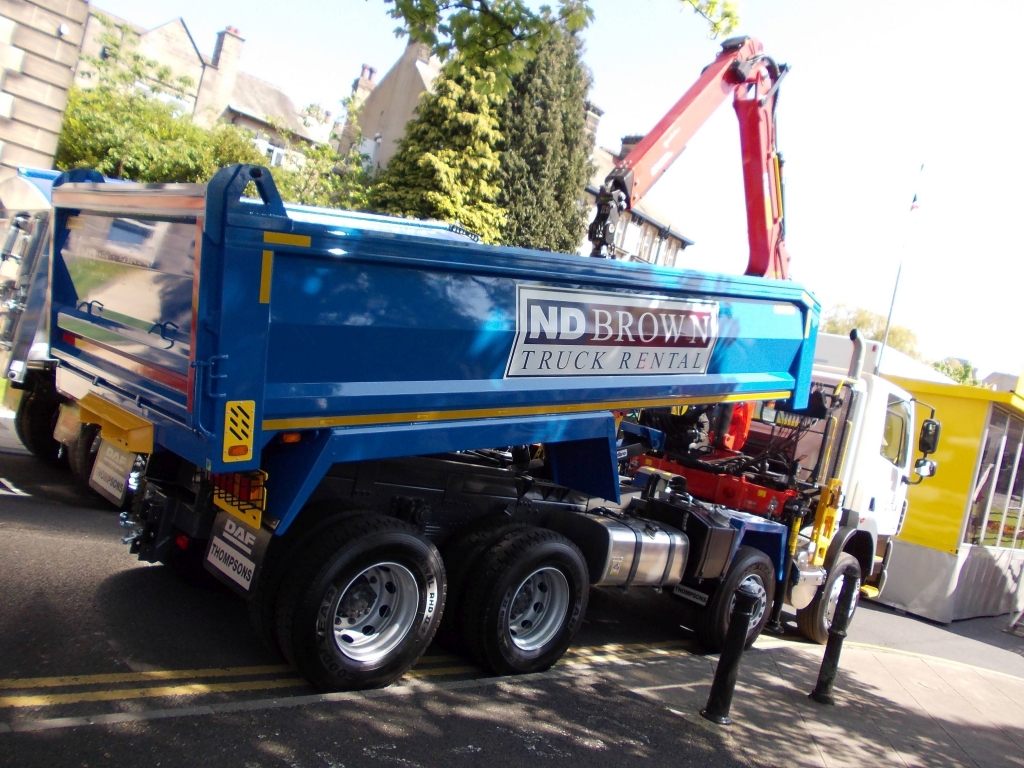 Rear of tipper vehicle on display at Tip-Ex 2012